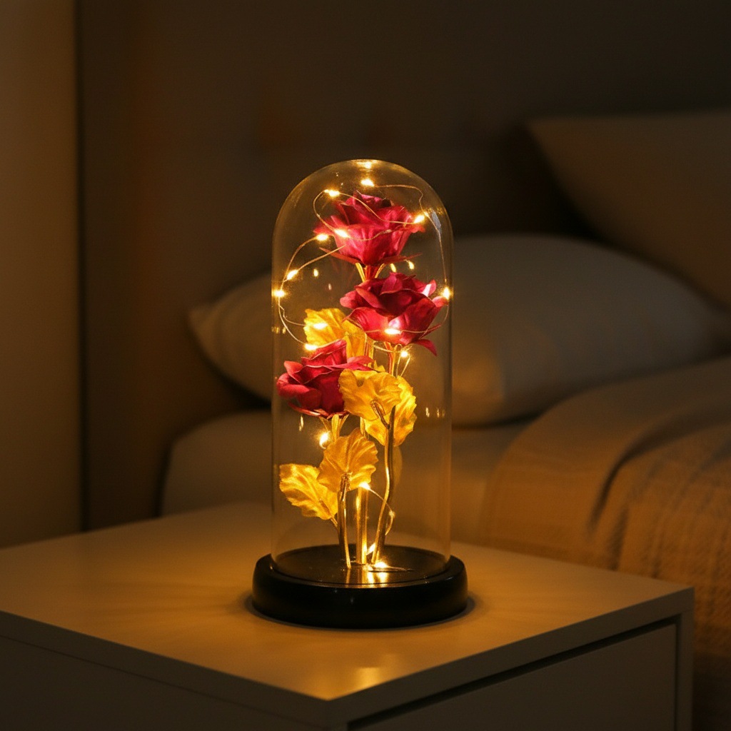 3 flores doradas de flores eternas regalos del Día de la Madre Qiuxi decorativos de mesa ramo de flores regalos del Día de San Valentín transfronterizos