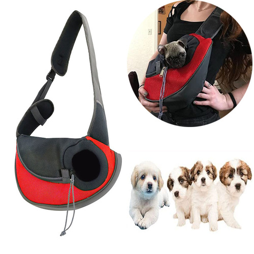 Pet outing shoulder bag, cat and dog travel convenient crossbody bag, adjustable handbag, breathable cotton pet backpack
