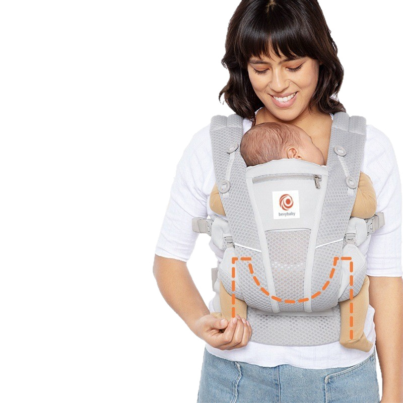 アメリカ製ベビーキャリア、二子犬用腰掛け、OMNIBreeze、乳児用抱っこ紐、新生児から幼児まで使えるベビーキャリア