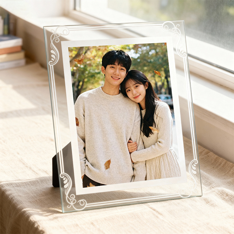 Crystal glass photo over plastic mounting frame 6 inch 7 inch plastic photo simple photo frame table factory wholesale Crystal glass photo over plastic mounting frame 6 inch 7 inch plastic photo simple photo frame table factory wholesale