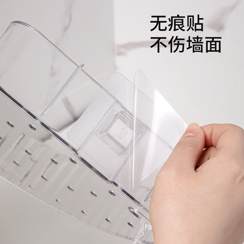 軽量高級三角形収納ラックバスルームパンチフリーウォールマウントパッチコーナーコーナー収納ラック化粧品収納ラック|undefined