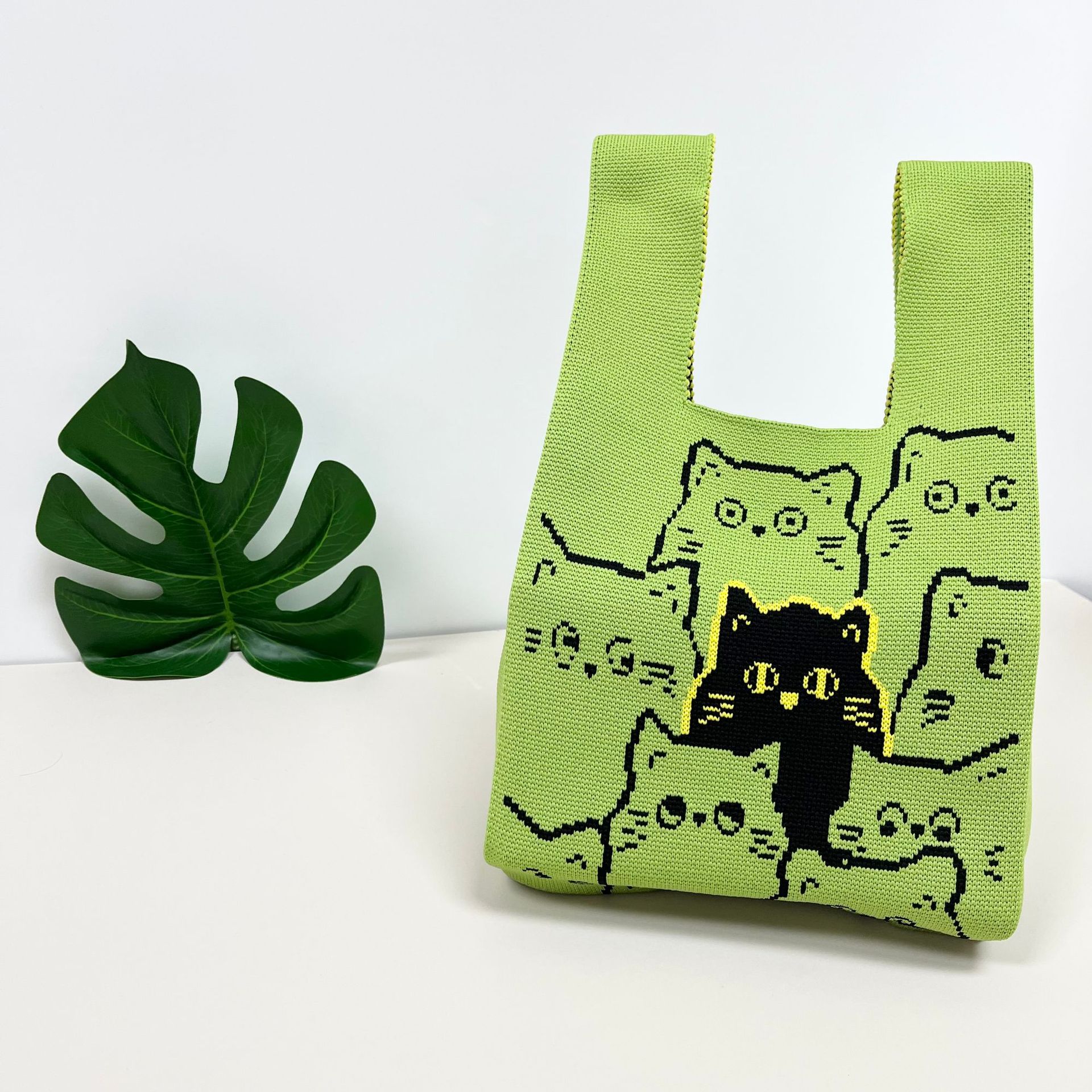 Bolso de mano tejido para embalaje de regalos, bolso tejido con múltiples patrones, estilo ins, bolso tejido para mujer, mini versátil.