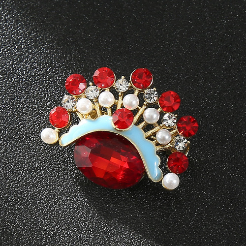 Chinese style Peking opera tiara, female and male roles for couples, retro rubber brooch, lapel pin badge