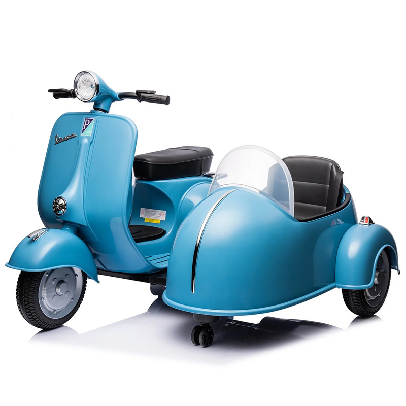 ローマの休日子供用電動バイクレトロベビーカーVESP三輪車二人乗りおもちゃは二人で座ることができます|undefined