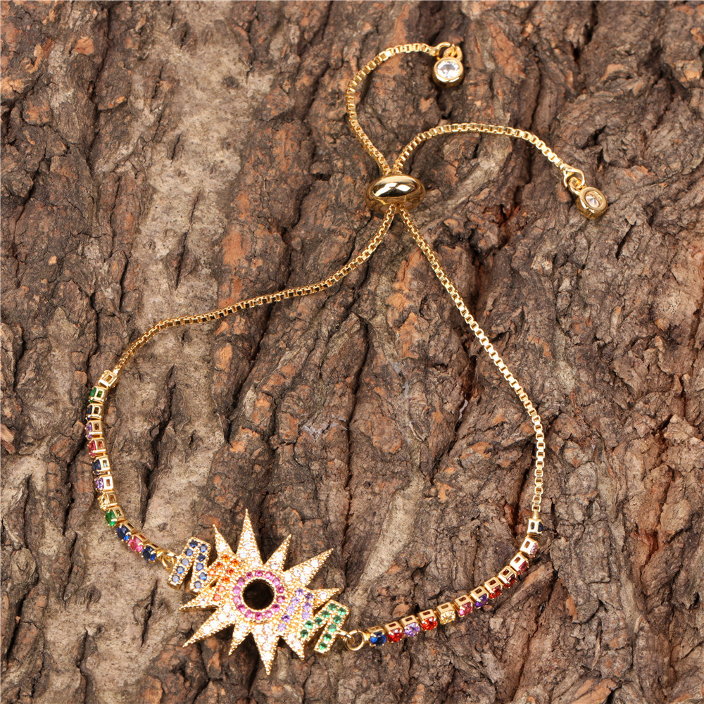 Fashion Geometric Copper Plating Zircon Bracelets 1 Piece