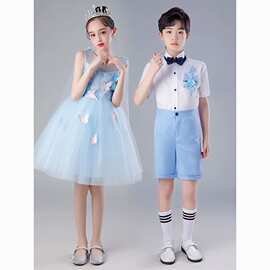 六一儿童儿童节表演演出服服装女童舞蹈蓬蓬裙公主礼服合唱幼儿园