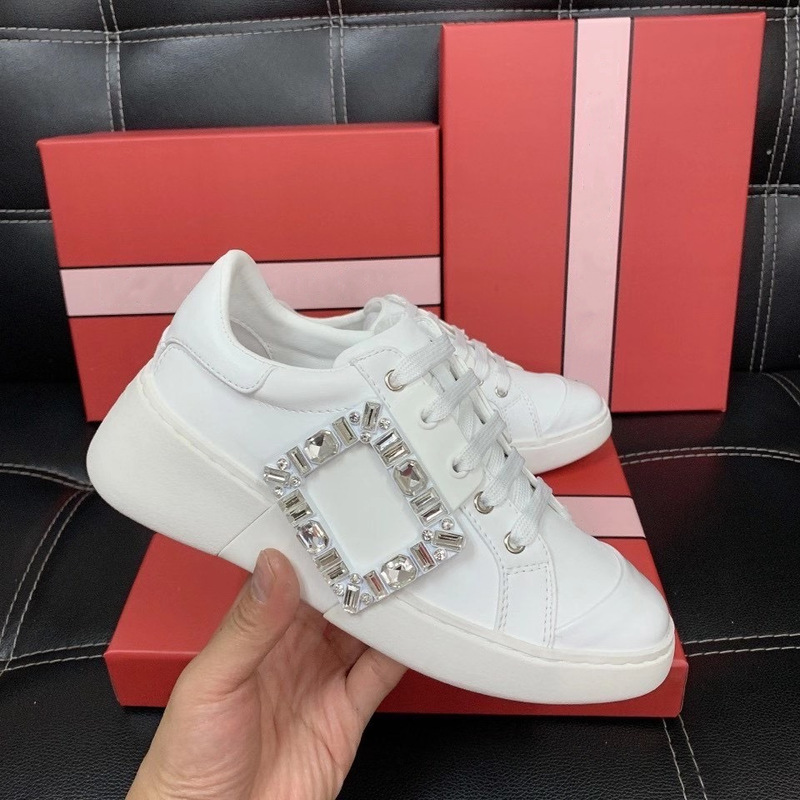 Rodis' New Rhinestone Square Buckle White Sneakers for Women, Genuine Leather Sports Shoes, Versatile Casual Shoes with Hidden Height Increase Rodis' New Rhinestone Square Buckle White Sneakers for Women, Genuine Leather Sports Shoes, Versatile Casual Shoes with Hidden Height Increase