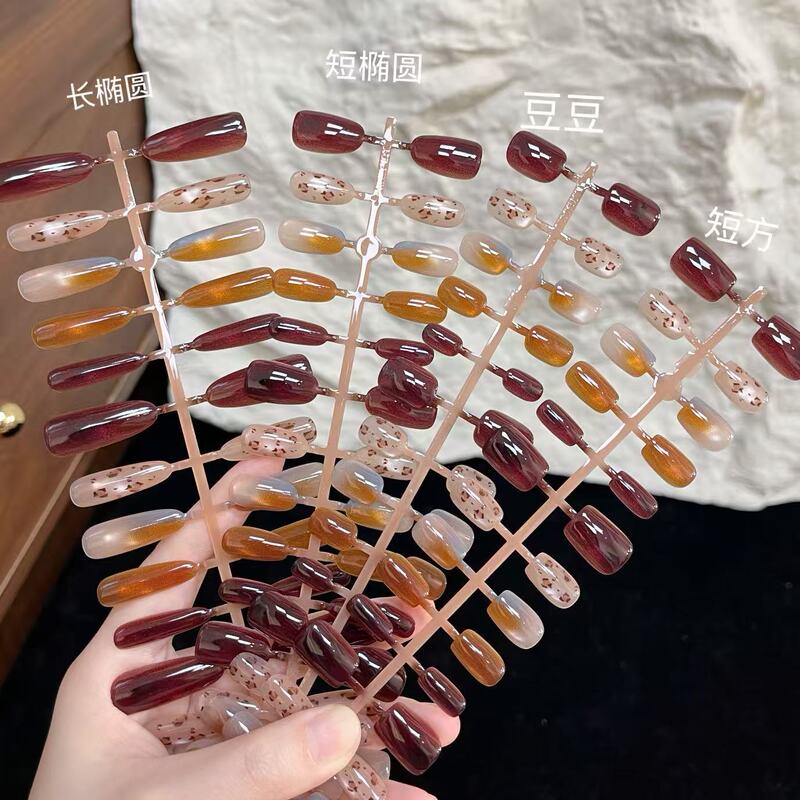 Autumn and Winter New Manicure Contrasting Color Patchwork Leopard Print Handmade Patches Wearable Nails Whitening High-End Handmade Wearable Nails Autumn and Winter New Manicure Contrasting Color Patchwork Leopard Print Handmade Patches Wearable Nails Whitening High-End Handmade Wearable Nails