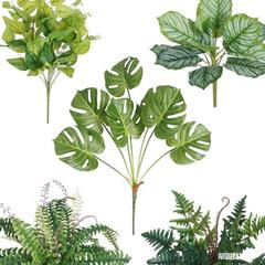 高檔仿真綠植假草裝飾塑料花高枝蕨類綠蘿背景牆植物牆造景