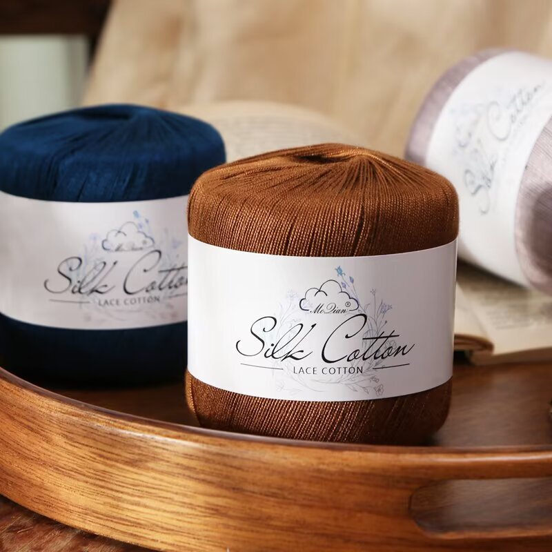 Silk Cotton No. 6 Lace Thread, Mulberry Silk, Linen Cotton Fine Yarn for Knitting Sweaters, Handmade Weaving Shawl Yarn Ball Silk Cotton No. 6 Lace Thread, Mulberry Silk, Linen Cotton Fine Yarn for Knitting Sweaters, Handmade Weaving Shawl Yarn Ball
