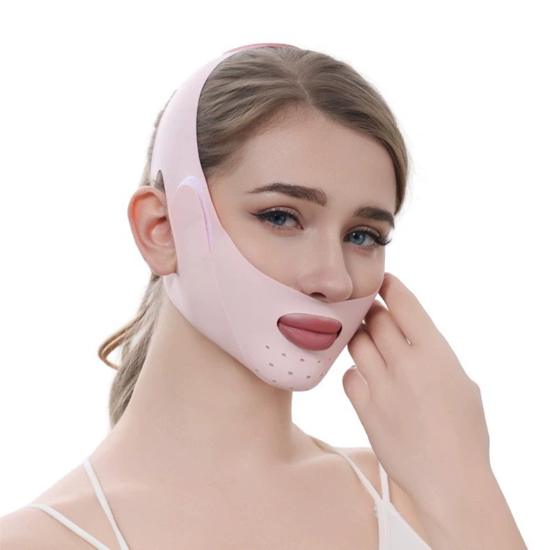 Pulls up night mask, elastic bandage