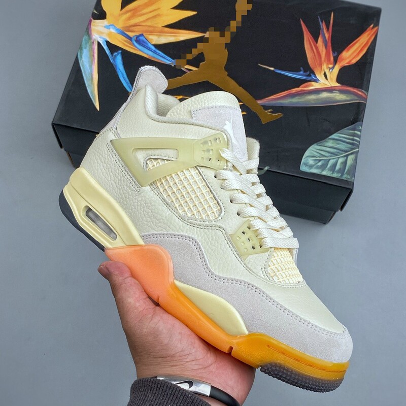 Original New Model Aj4 Electric Yellow Unisex Non-Slip Shock-Absorbing Wear-Resistant Mid-Top Campus Couple Style Casual Sports Basketball Shoes Original New Model Aj4 Electric Yellow Unisex Non-Slip Shock-Absorbing Wear-Resistant Mid-Top Campus Couple Style Casual Sports Basketball Shoes