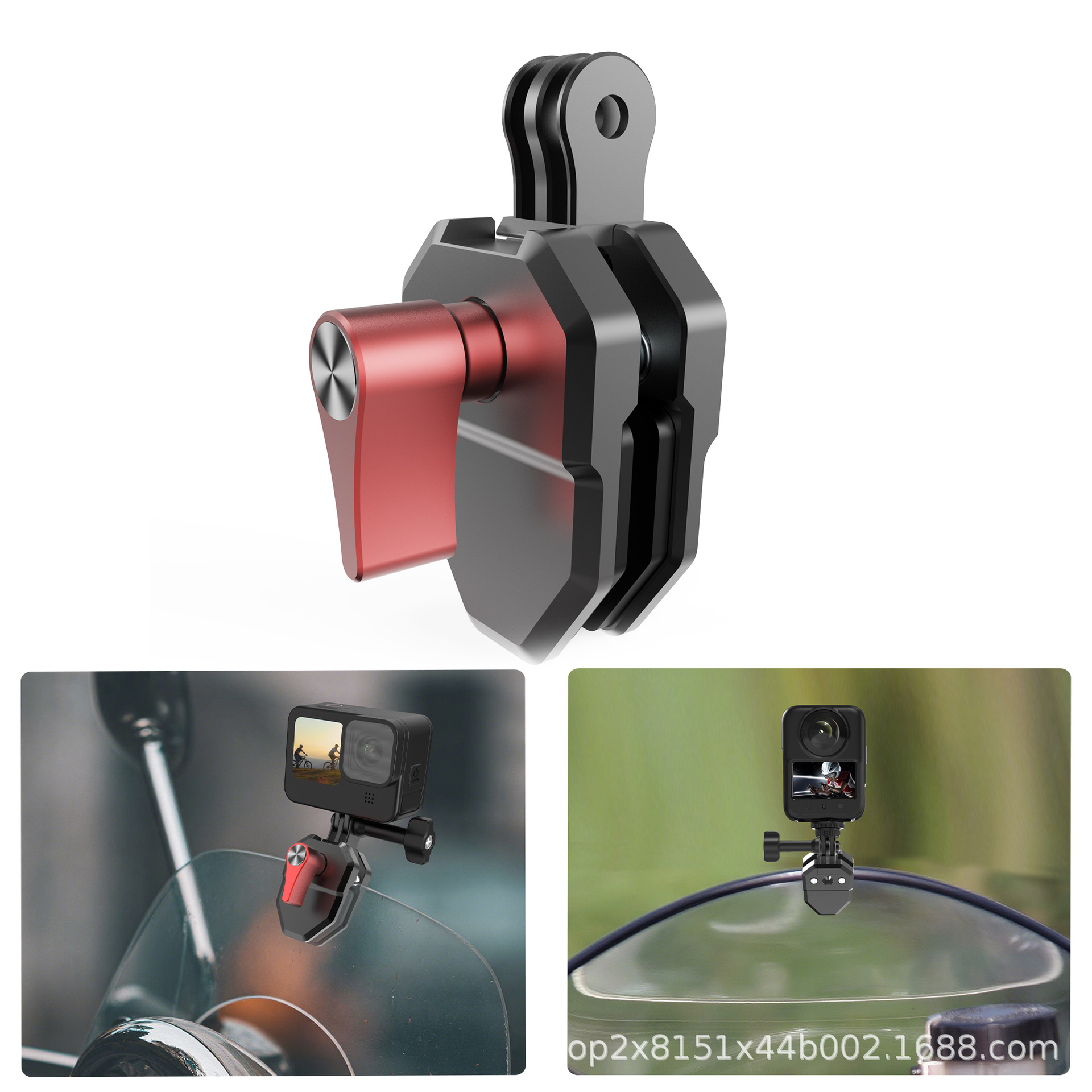 Dji Action6 Motorcycle Windshield Clip Insta360 X4 Air Windshield Clip Cycling Fixed Bracket