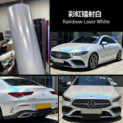 Two-Color Super Matte Crystal Amg Mountain, Auto Color Change Film - pet-rainbow-laser-white-152m-17m-white-label-flawless