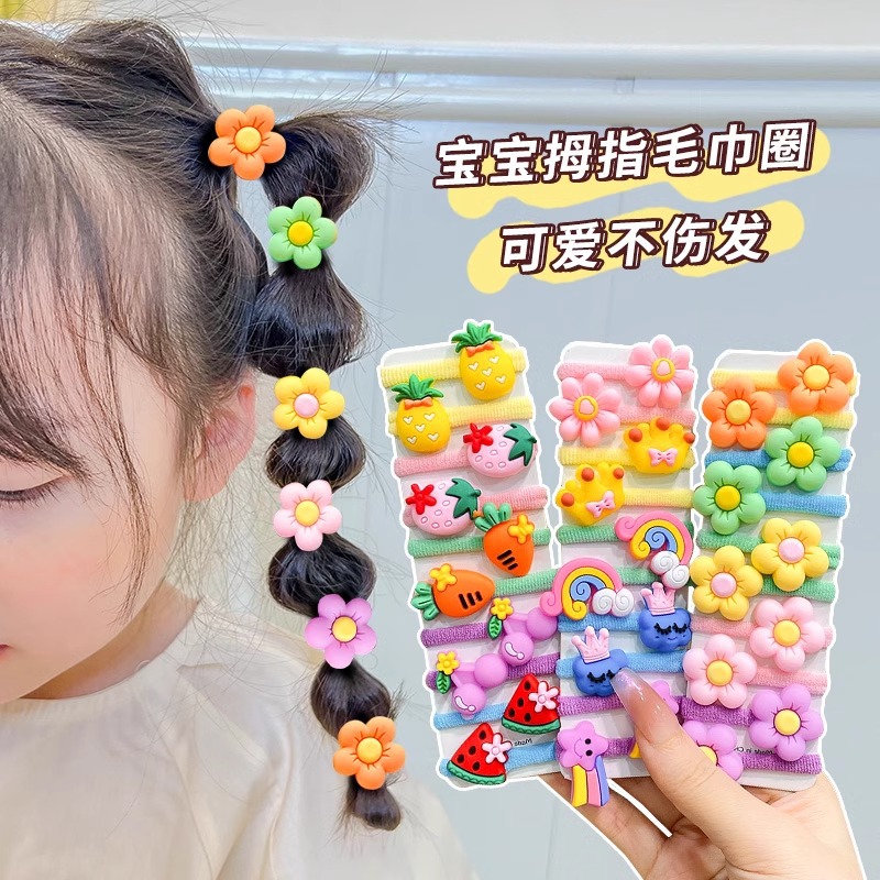 Ligas de cabello elásticas para niñas, colores de caramelo, suaves y resistentes, accesorios infantiles