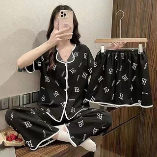 2026网红新款睡衣女款春夏季甜美可爱薄款家居服套装可外穿三件套