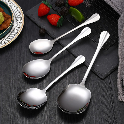 Hotel stainless steel serving spoon hotel service spoon canteen household long handle large public spoon table spoon tableware