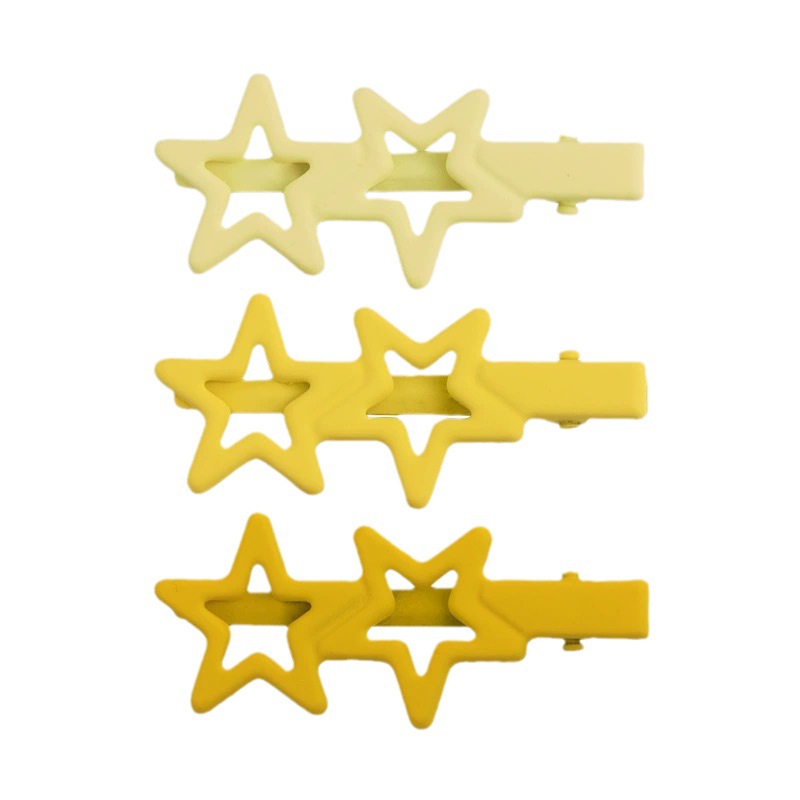 Gradiente de color caramelo estrella horquilla frente femenina pelo roto clip de pico de pato horquilla simple niños frente Bangs clip tocado