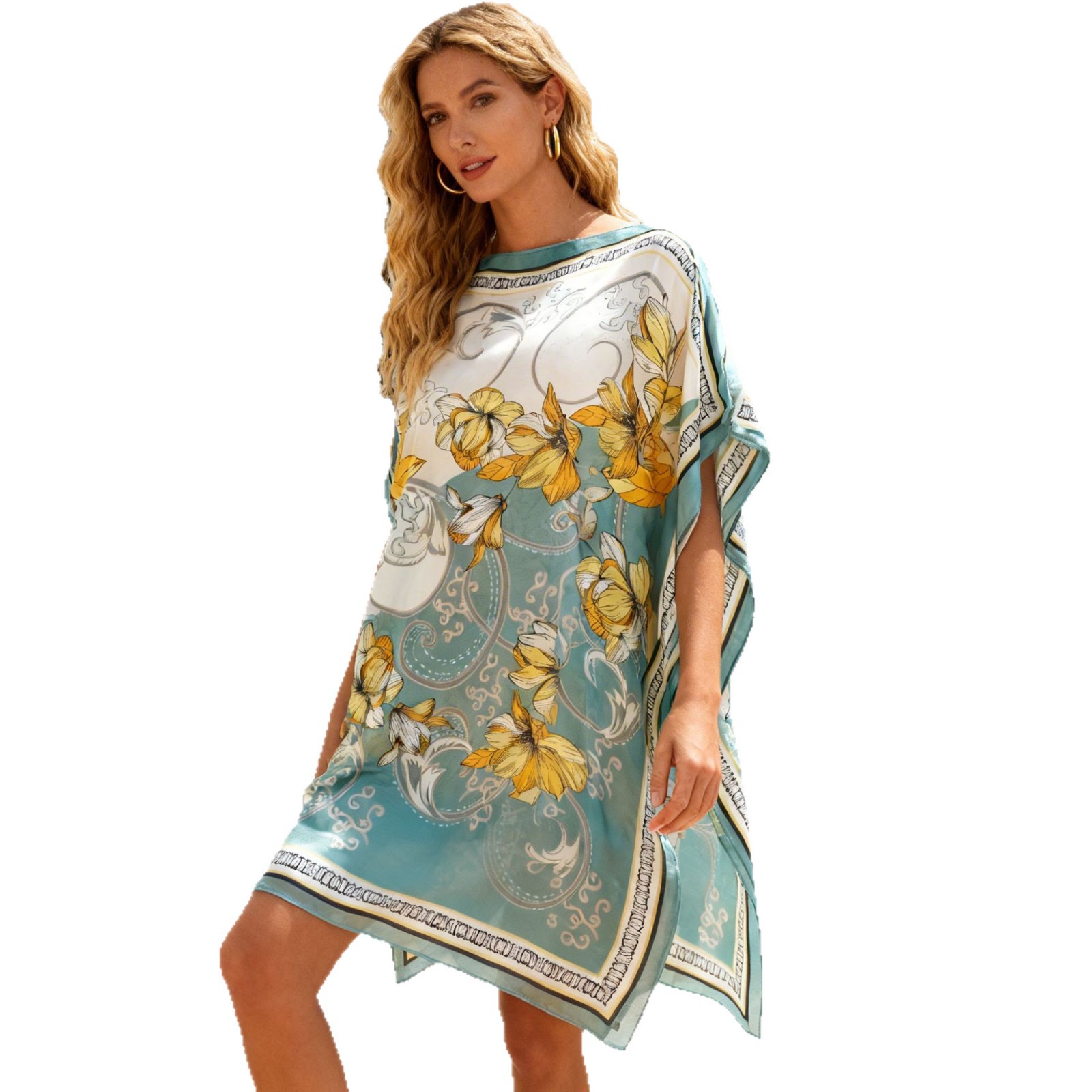 Ventas transfronterizas calientes de moda europea y americana vestido de playa bikini camiseta elegante falda protectora solar chal