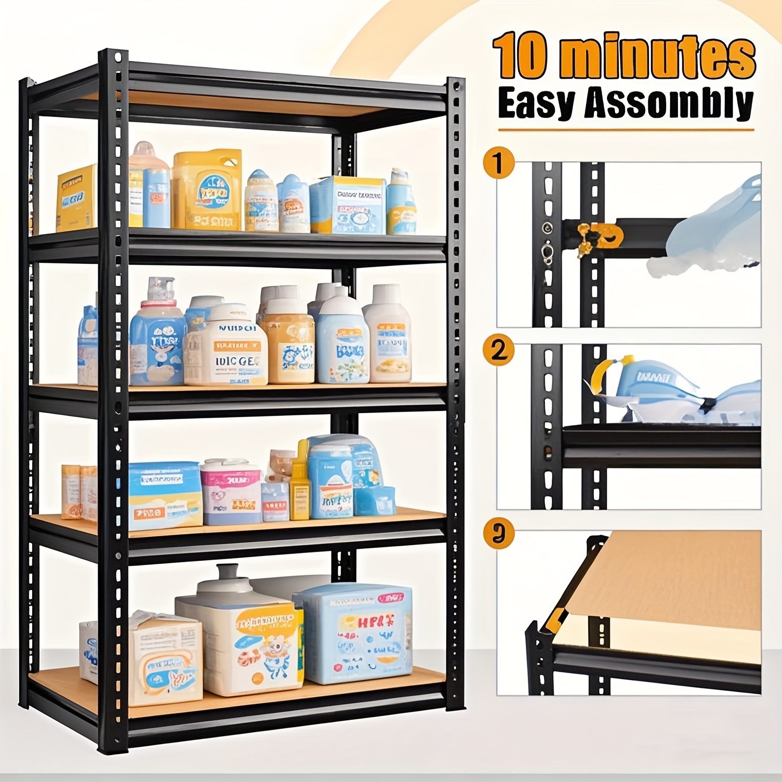 Heavy Duty 5 Storey Garage Rack 2000 Pound Capacity 72in Transfronterizo image 3
