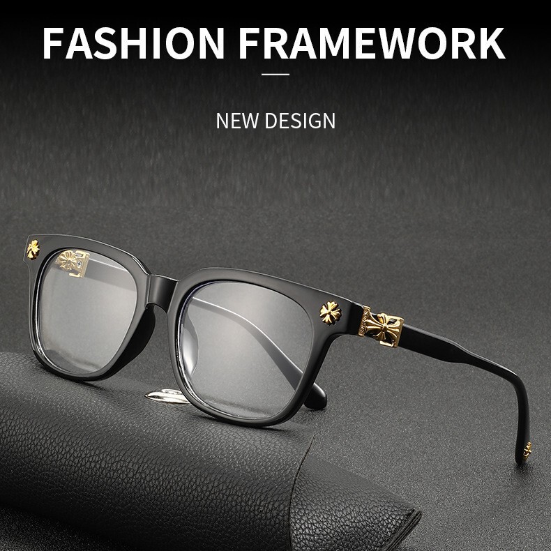 Crow Heart Black-Framed Glasses Can Be Fitted with Prescription Lenses, Blue Light Blocking, High-End Feel, Ultra-Light, Natural Look, Non-Prescription Glasses