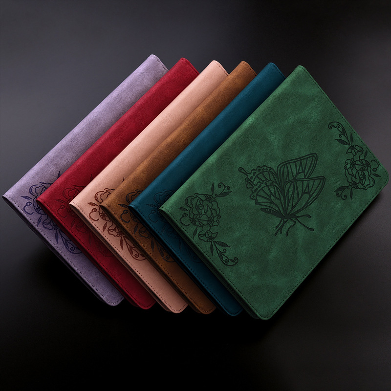 New leather case embossed butterfly flower for Amazon Fire HD 10 tablet case flip solid color business
