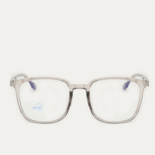 Transparent square frame, popular anti-blue light flat lenses, 2024 new style, unisex trendy large frame, bare face glasses frame