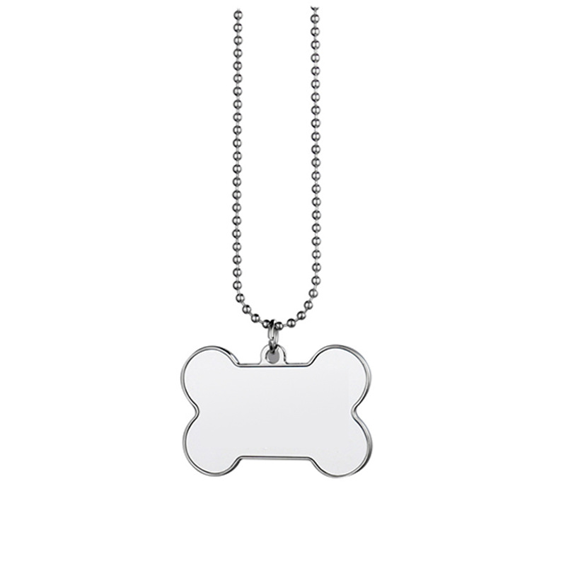 Transfronterizos Amazon blanco de transferencia térmica de metal collar de etiqueta de perro DIY colgante grabación para imprimir tarjeta de identificación de mascotas