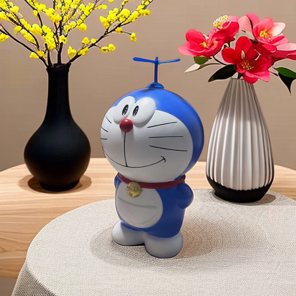 큰 독특한 귀여운 딩당 고양이 자동차 장식품 큰 남성 수제 인형 창조적 인 도라에몽 생일 선물