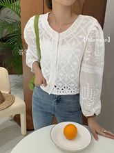 法式温柔风甜美白衬衫女设计感小众别致蕾丝上衣2023早春新款小衫