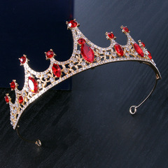 Taobao Bestselling Retro Crown: Trending European & American-Style Accessories—Perfect Gift for Girls' Performances, Crystal Princess-Themed Presents, or Wedding Bridal Crowns