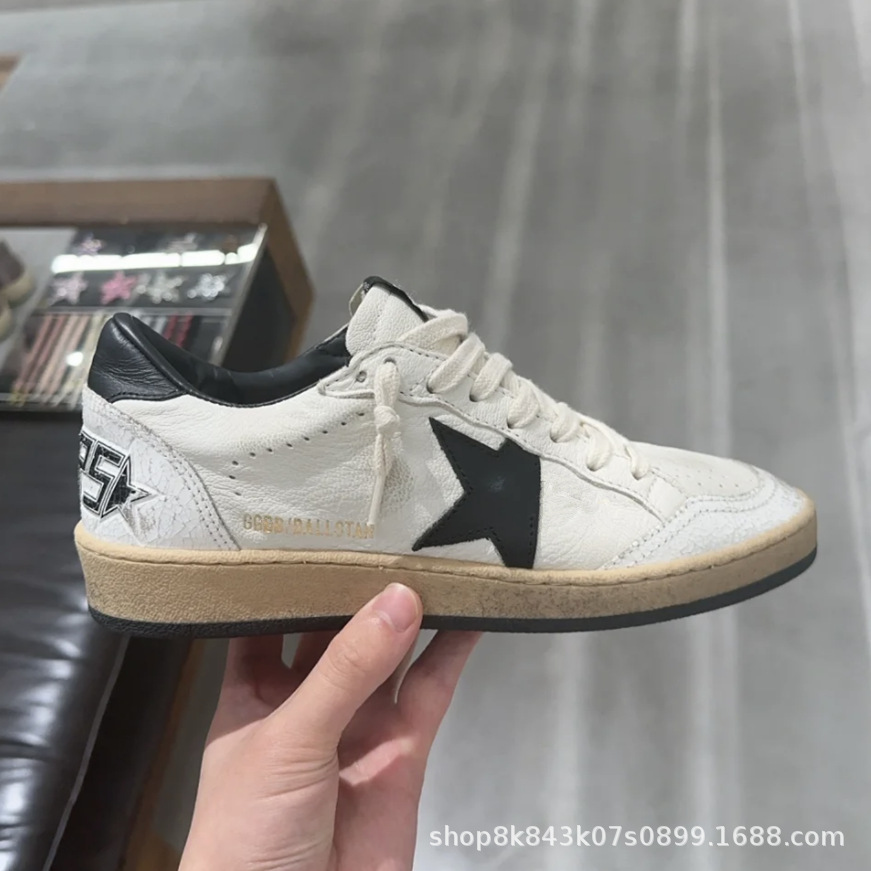 2025Gg Versatile Ballstar Red, Green, Black and Silver Tail Star Distressed Dirty Shoes for Women and Men Casual Sports Sneakers