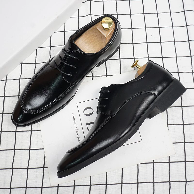 Молодежная новая бизнес-обувь с острыми кончиками кожаные туфли для мужчин повседневная корейская версия лакированного костюма для мужчин