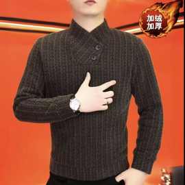《加厚加绒》时尚卫衣休闲修身帅气时尚简约男士长袖批发一件代发
