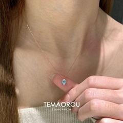 新しい中国式の青い愛のペンダントのネックレスの中古の清冷感は精巧でシンプルです。