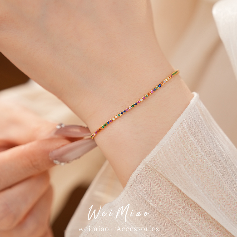 18 quilates de oro real pulsera de piedra de aluminio ligera de lujo pulsera de nicho temperamento simple moda casual joyas al por mayor