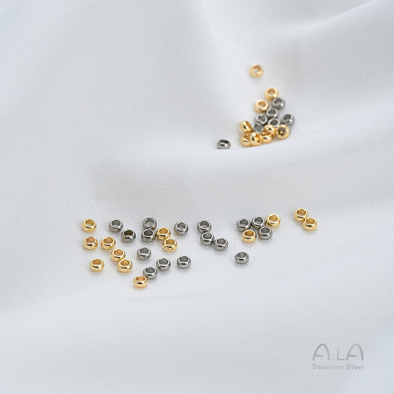 Non-Fading Titanium Steel Positioning Beads Stainless Steel Clipable Flat Fixed Beads Finishing Buckle Accessories DIY Jewelry Spacer Bead Material