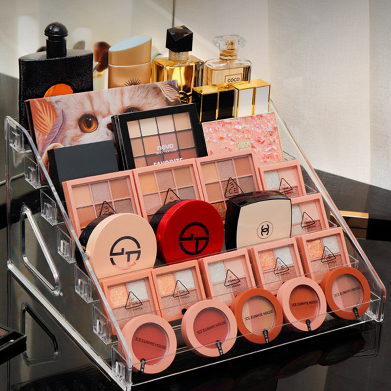 亚克力透明多层指甲油展示架口红收纳盒塑料美甲店化妆品桌面展架|ms