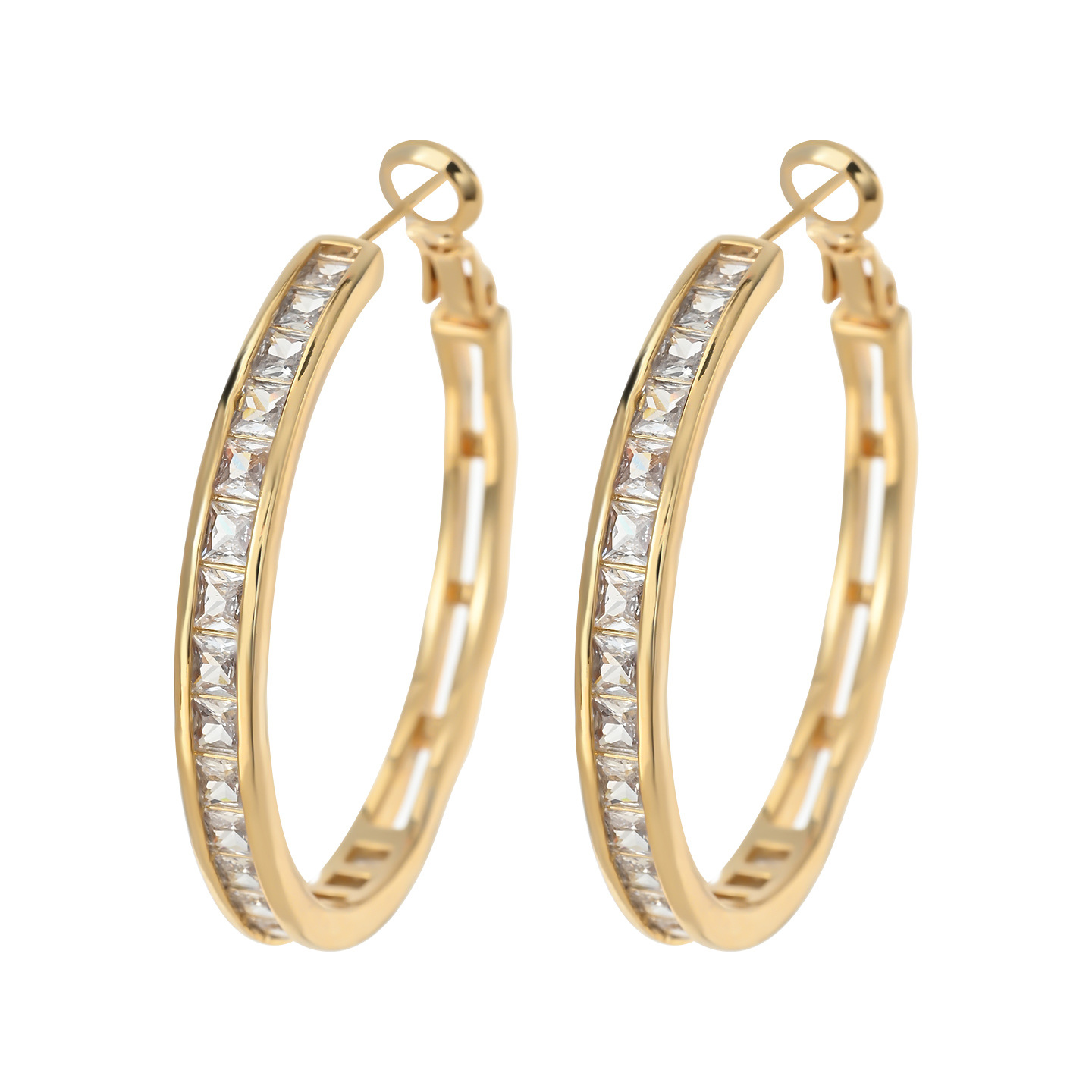 Orecchini a cerchio geometrici a forma di c in argento sterling s925_voghion.com