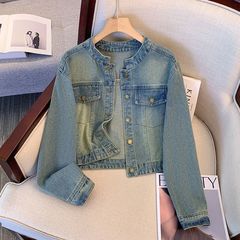 复古短款牛仔外套2025新款女春秋款小个子爆款早春牛仔衣夹克上衣