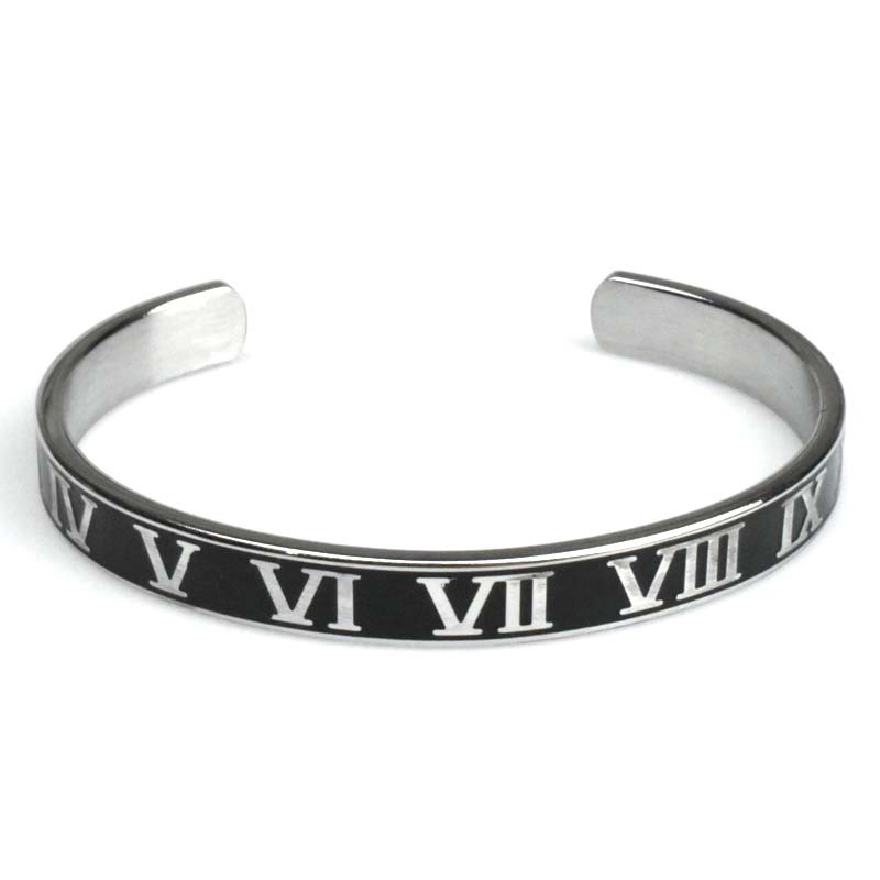 Drip oil opening Roman bracelet silver