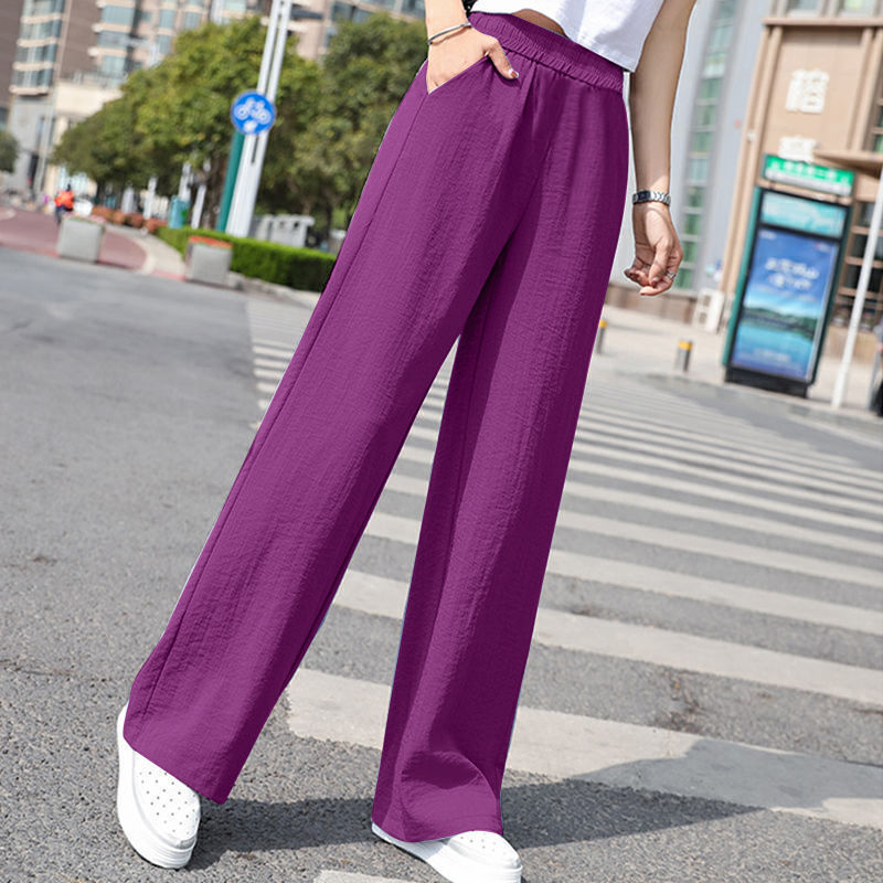 Flowing Cotton-Linen Wide-Leg Pants for Women 2025 Spring/Summer High-Waisted New Style Drapey Loose Slimming Casual Straight-Leg Floor-Length Trousers Flowing Cotton-Linen Wide-Leg Pants for Women 2025 Spring/Summer High-Waisted New Style Drapey Loose Slimming Casual Straight-Leg Floor-Length Trousers