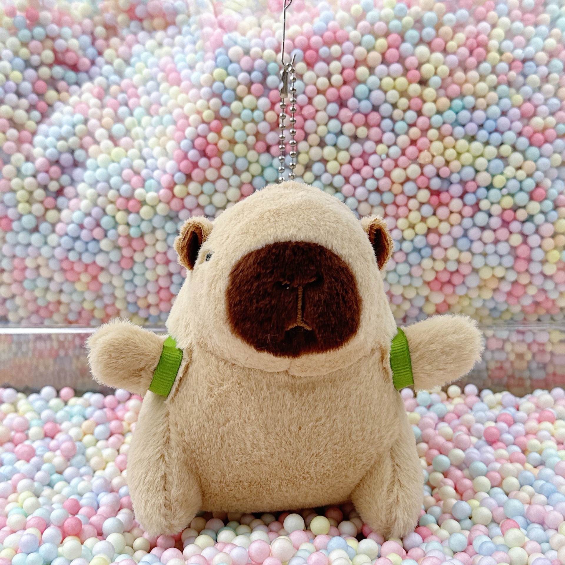 터틀 백팩 라이트 브라운 카피발라 + 비즈 체인