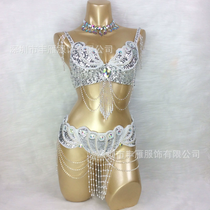 Nail sequins, bra, waist belt, set, suit, wholesale