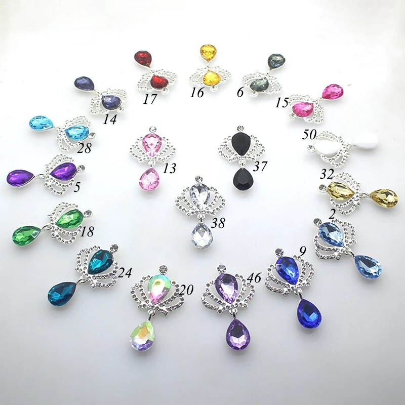 52.6*31.2mm alloy crown pendant diamond buckle Diy alloy flower plate mobile phone case hair accessories accessories