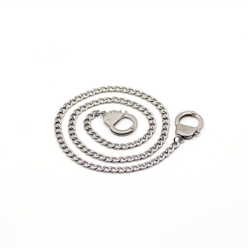 Men's small necklace titanium ins hip-hop punk Japanese and Korean stainless steel handcuff neck ornament_voghion.com