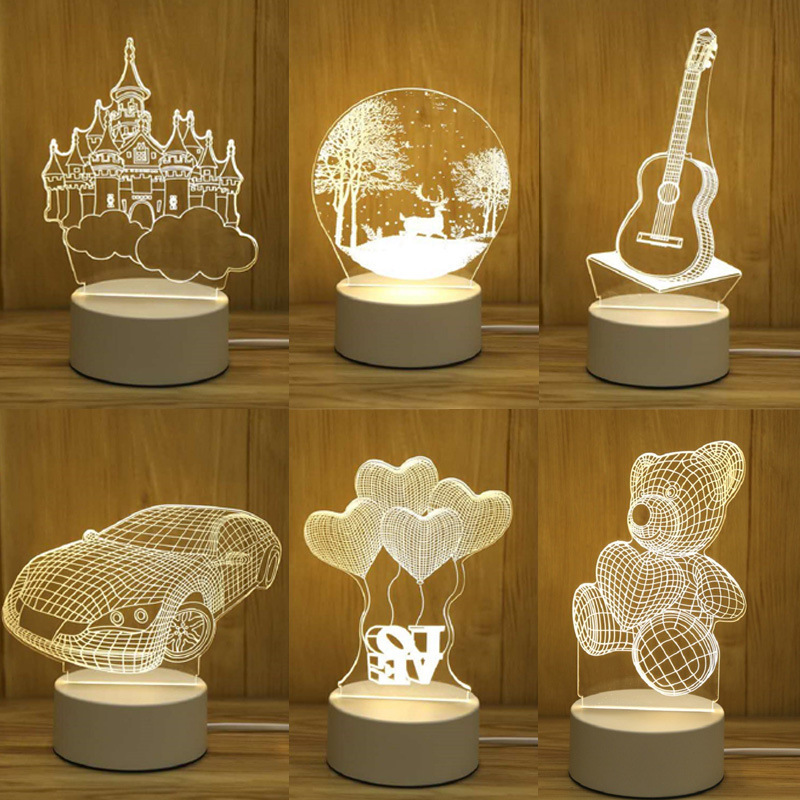 creative 3d small night lamp wholesale festival student graduation gift company children cartoon logo birthday gift table lamp