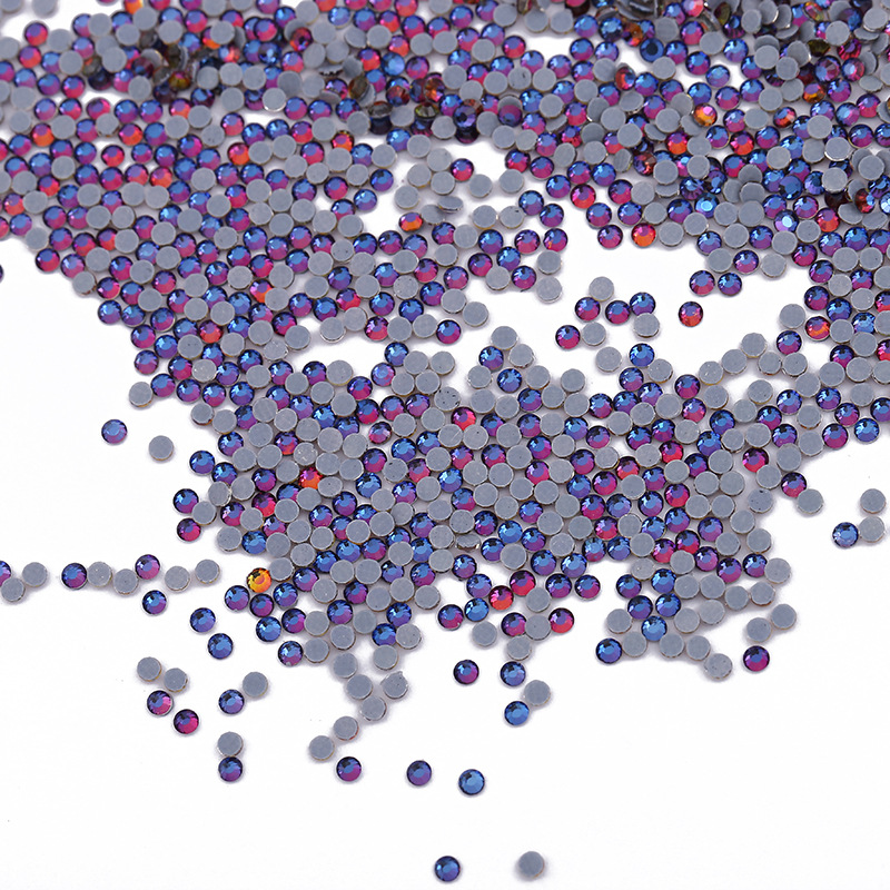 跨境新款高端精品仿奥闪亮美甲玻璃平底钻diy手机壳贴钻水钻配件