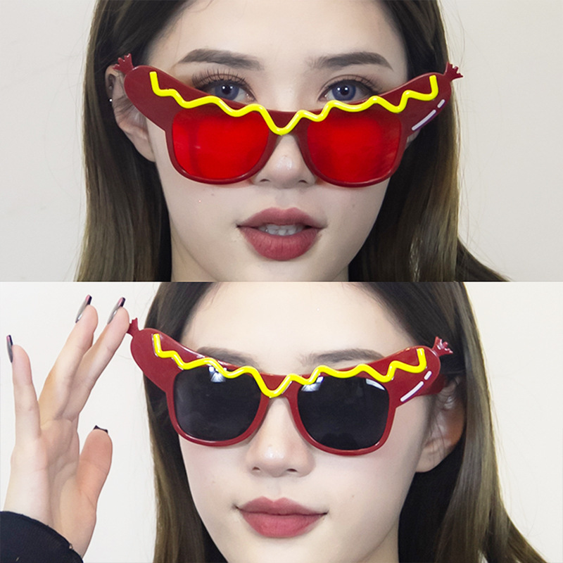 Gafas de Fiesta con Forma de Hot Dog de Plástico ABS Decorativas para Fotos image 1
