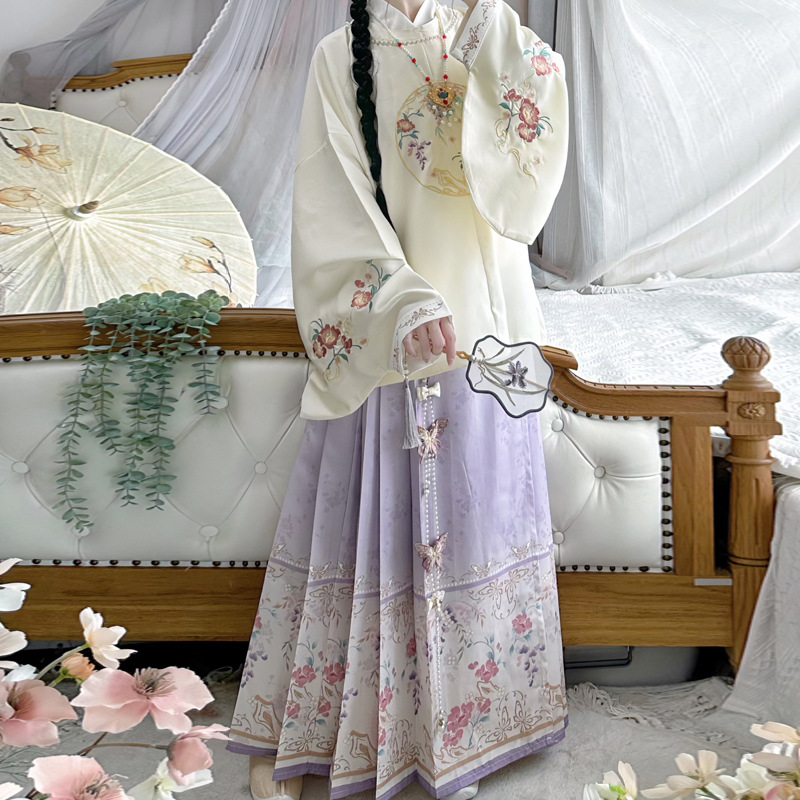 古月坊原創【扶搖】漢服女明制繡圓領袍襖裙琵琶袖馬面裙秋冬日常